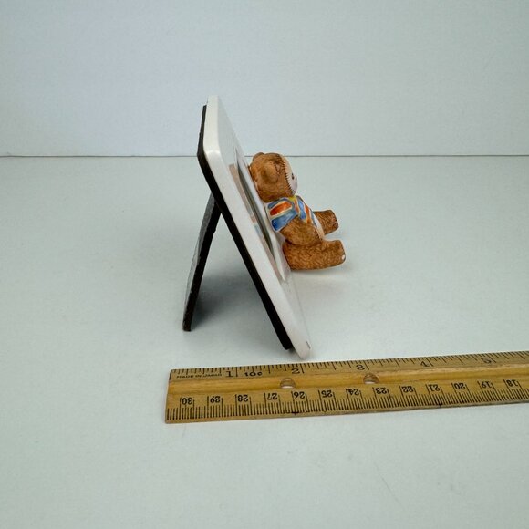 Vtg Terragrafics Kid Bear Teddy Miniature Tabletop Pic Frame Square Minimal READ - Picture 7 of 14